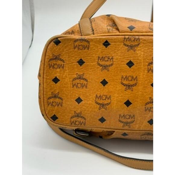 MCM Visetos Tote*Signature Cognac Design*Dual handle cross-body!*COMMUTER - Picture 7 of 14